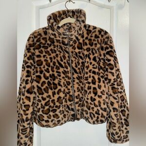 Wild Fable Faux Fur Leopard Jacket Size Small: Never Worn